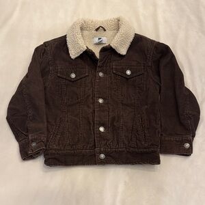 ADORABLE! GAP Kids Brown Corduroy Jacket with Sherpa Collar, sz S
